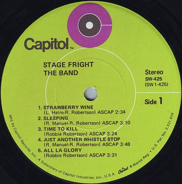 The Band - Stage Fright (LP, Album, Win)