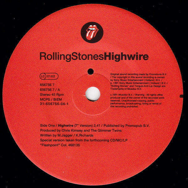 RollingStones* - Highwire (7"", Single)
