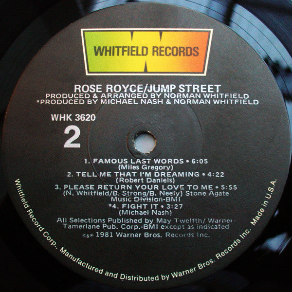 Rose Royce - Jump Street (LP, Album, Win)