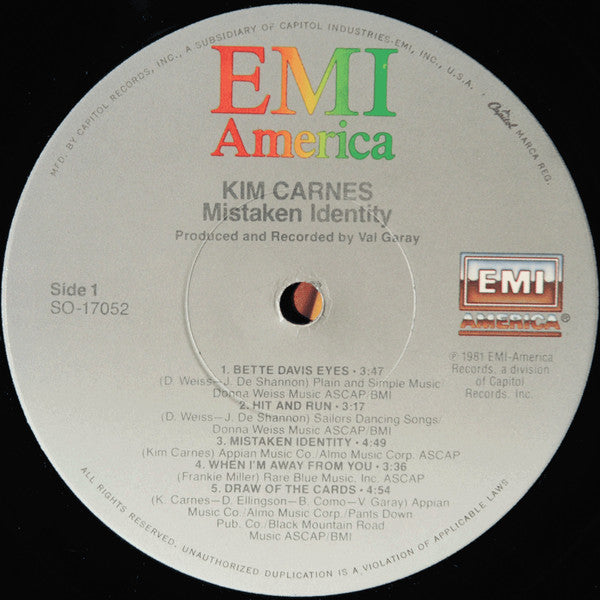 Kim Carnes - Mistaken Identity (LP, Album, Jac)