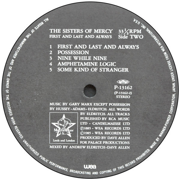 The Sisters Of Mercy - First And Last And Always = マーシーの合言葉(LP, Album)