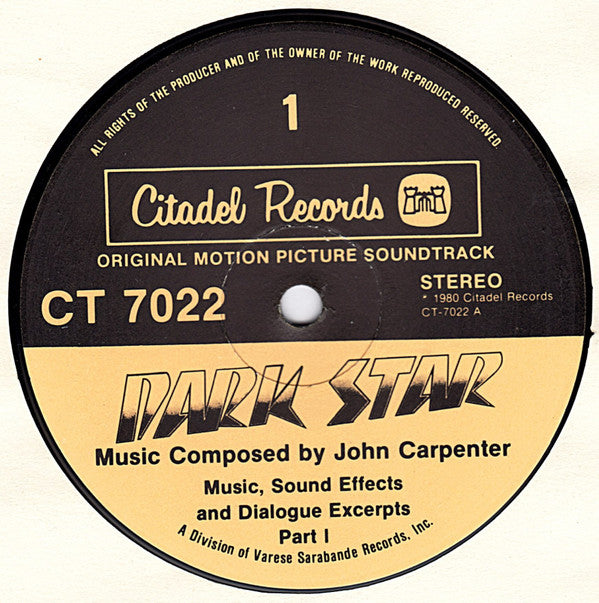 John Carpenter - Dark Star (Original Motion Picture Soundtrack)(LP,...