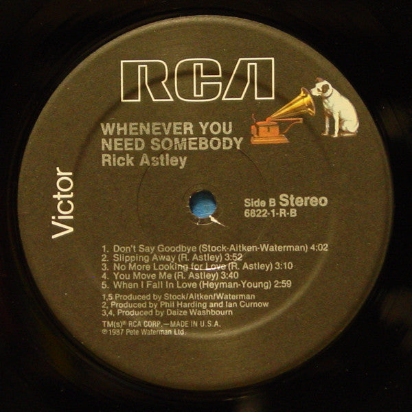 Rick Astley - Whenever You Need Somebody (LP, Album, Hau)