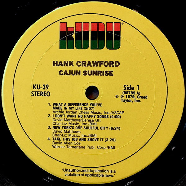 Hank Crawford - Cajun Sunrise (LP, Album)