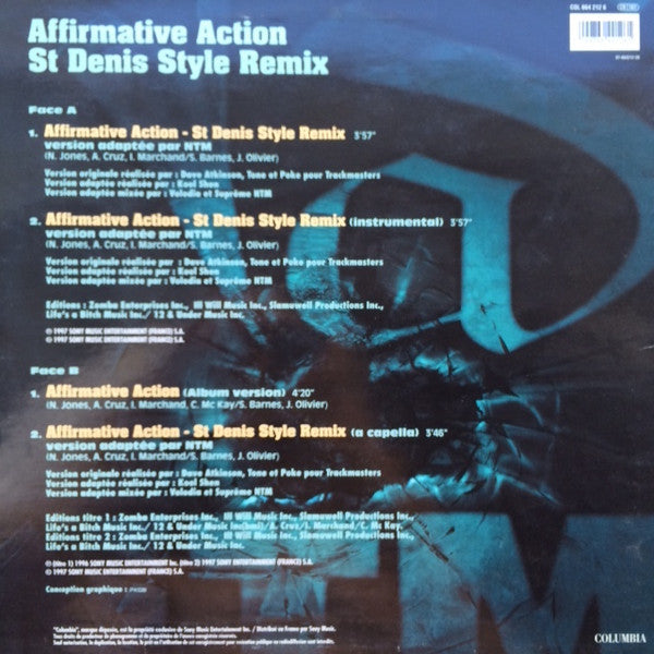 Nas / NTM* - Affirmative Action (Saint-Denis Style Remix) (12"")