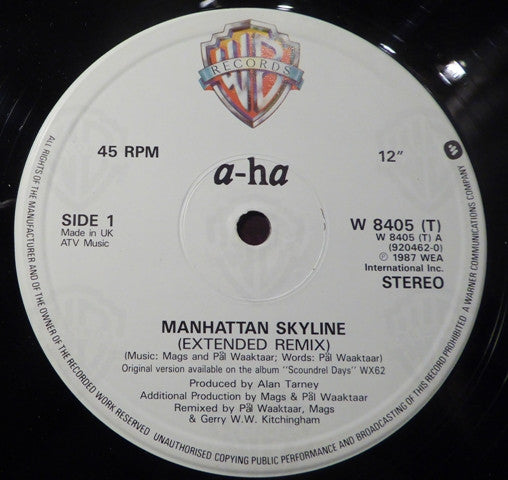 a-ha - Manhattan Skyline (12"", Ltd, Pos)
