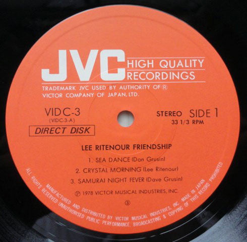Lee Ritenour - Friendship (LP, Album, Dir)