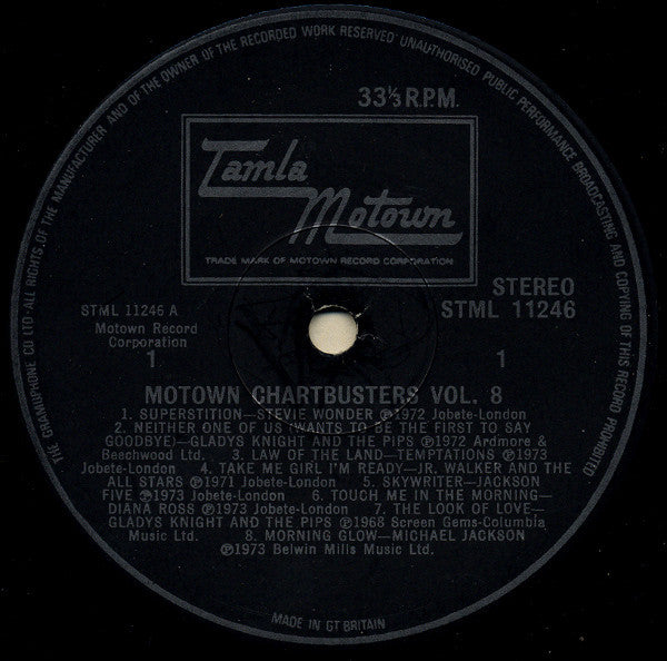 Various - Motown Chartbusters Vol. 8 (LP, Album, Comp)