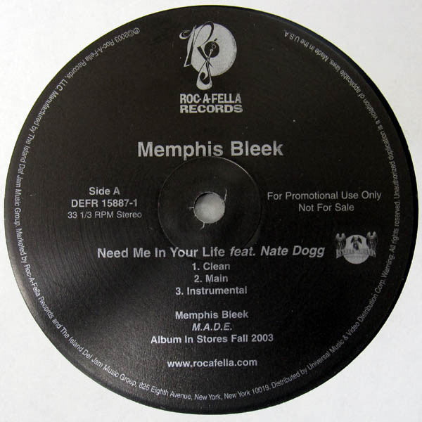 Memphis Bleek - Need Me In Your Life (12"", Single, Promo)
