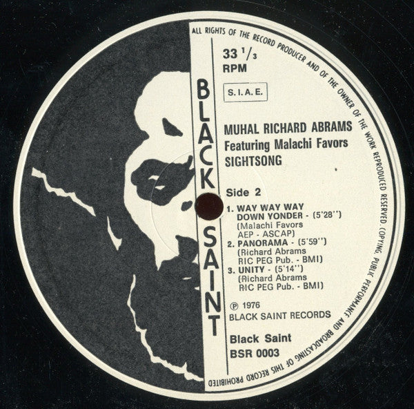 Muhal Richard Abrams Featuring Malachi Favors - Sightsong (LP, Album)