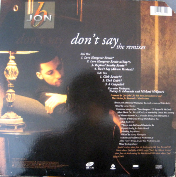 Jon B - Don't Say (The Remixes) (12"")