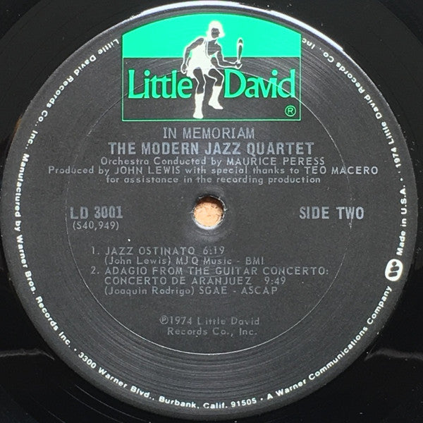 The Modern Jazz Quartet - In Memoriam (LP, Album, San)