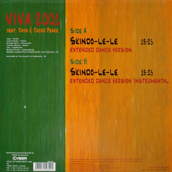 Viva 2001 Feat. Jaya (2) & Jacko Peake - Skindo-Le-Le (12"")