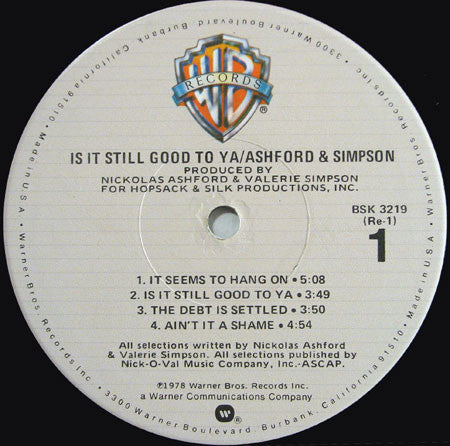 Ashford & Simpson - Is It Still Good To Ya (LP, Album, Win)