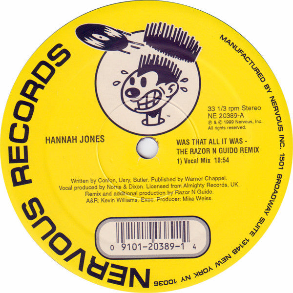 Hannah Jones - Was That All It Was (Razor N Guido Mixes) (12"")