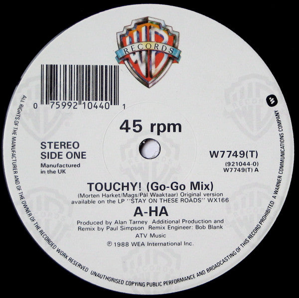 a-ha - Touchy! (Go-Go Mix) (12"", Single)