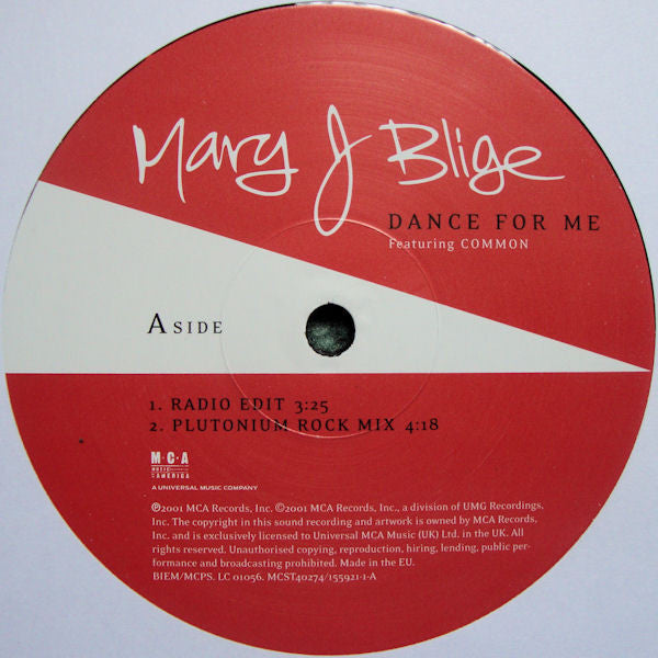 Mary J. Blige - Dance For Me (12"")