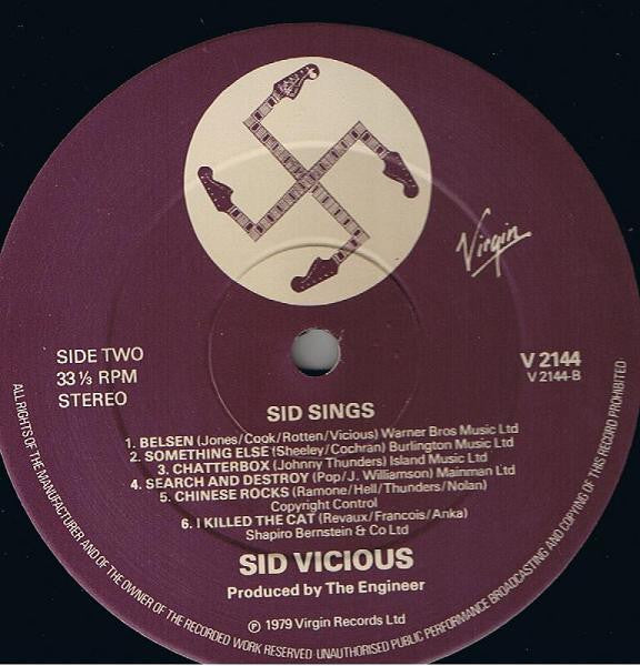 Sid Vicious - Sid Sings (LP, Album, Fir)