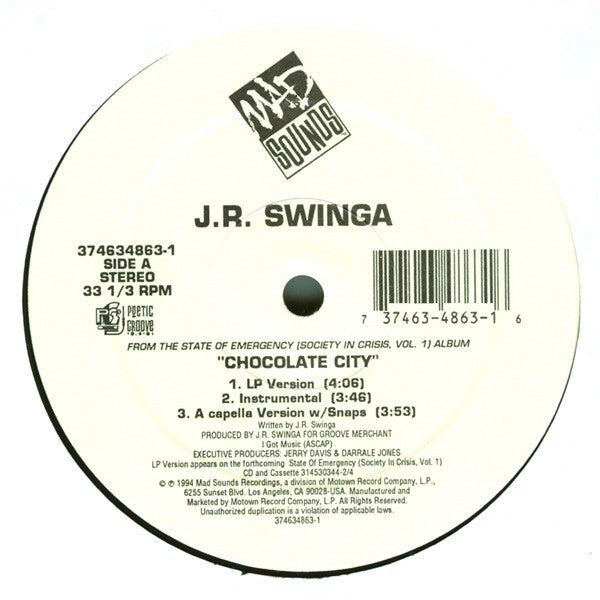 J.R. Swinga - Chocolate City / Shorties Kaught In The System(12")