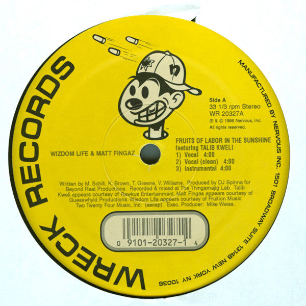 Wizdom Life & Matt Fingaz - Fruits Of Labor In The Sunshine (12"")