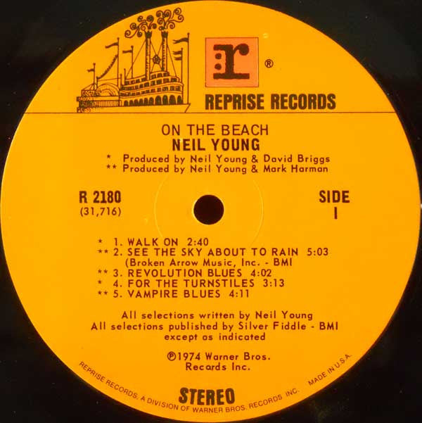 Neil Young - On The Beach (LP, Album, RCA)