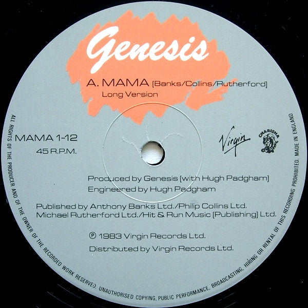 Genesis - Mama (12"", Single, Die)