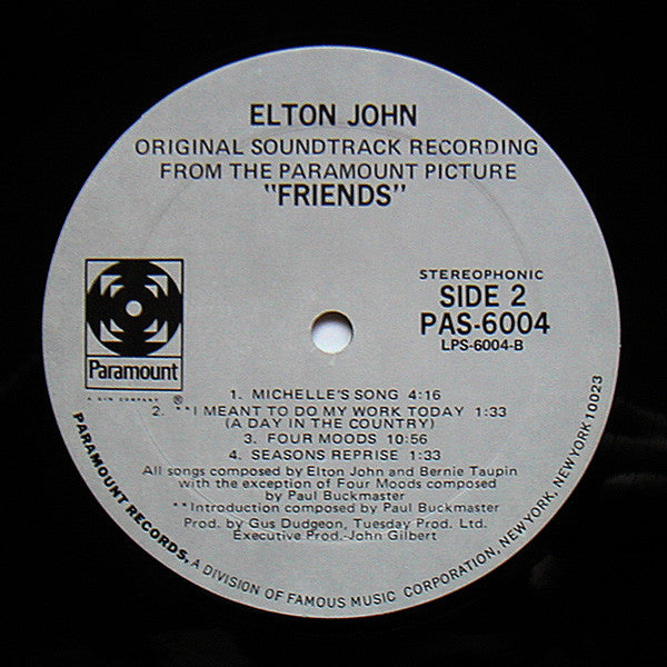 Elton John - Friends (LP, Album, Mon)