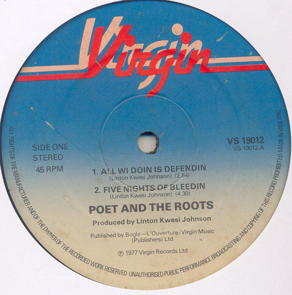 Poet And The Roots - All Wi Doin Is Defendin (12"")