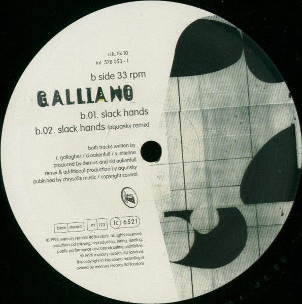 Galliano - Ease Your Mind / Slack Hands (12"", Single)