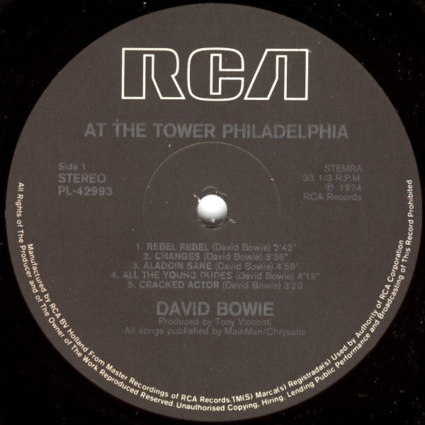 David Bowie - David Bowie At The Tower Philadelphia (LP, Album, RE)