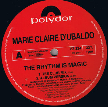 Marie Claire D'Ubaldo* - The Rhythm Is Magic (12"")