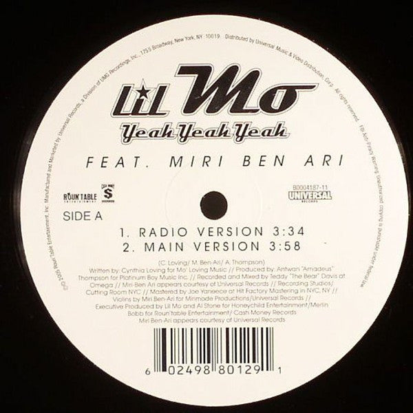 Lil Mo* Feat. Miri Ben Ari* - Yeah Yeah Yeah (12"")