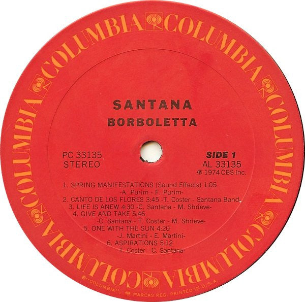 Santana - Borboletta (LP, Album, San)