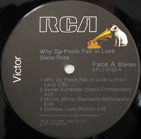 Diana Ross - Why Do Fools Fall In Love (LP, Album, Ind)