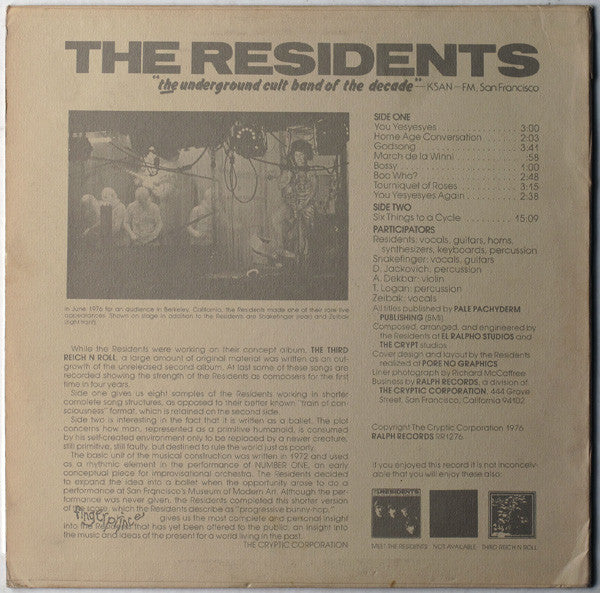 The Residents - Fingerprince (LP, Album, RP)