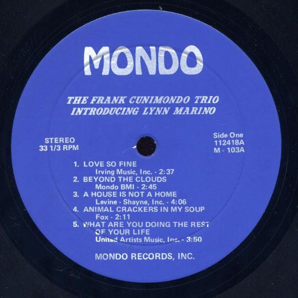 The Frank Cunimondo Trio - The Frank Cunimondo Trio Introducing Lyn...