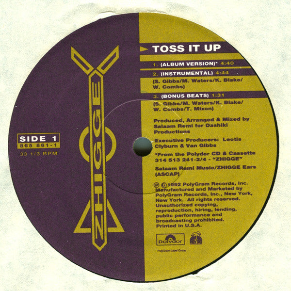 Zhigge - Toss It Up (12"")