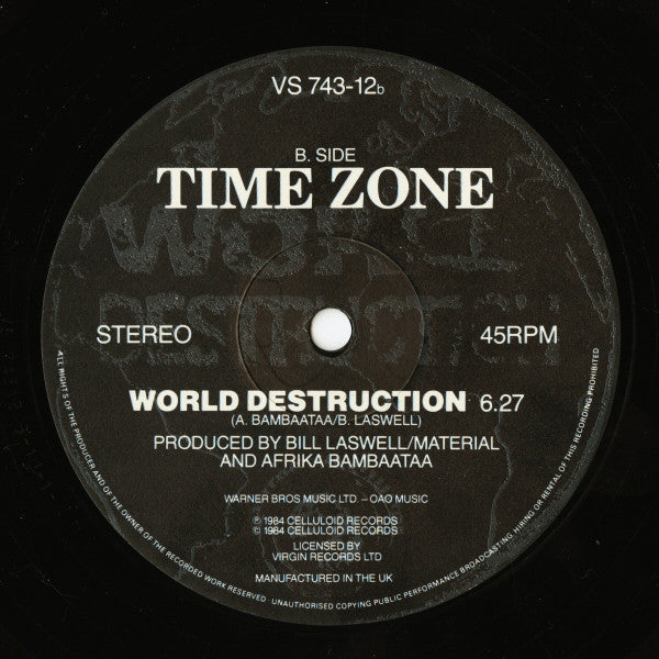 Time Zone - World Destruction(12", Single)