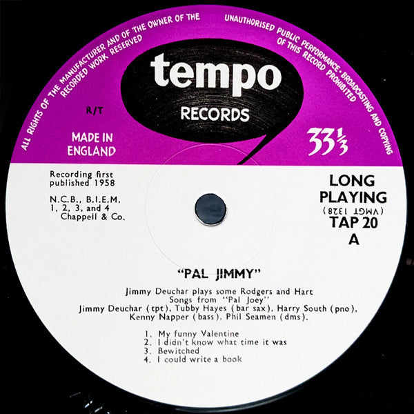 Jimmy Deuchar Quartet And Sextet - Pal Jimmy (LP, Mono, RE, 180)