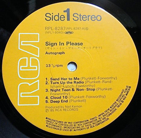 Autograph (2) - Sign In Please (LP, Album)