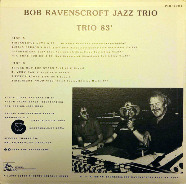 The Bob Ravenscroft Jazz Trio - Trio '83 (LP, Album)