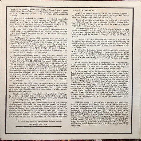 Charlie Mingus* - Town Hall Concert (LP, Album, RE)