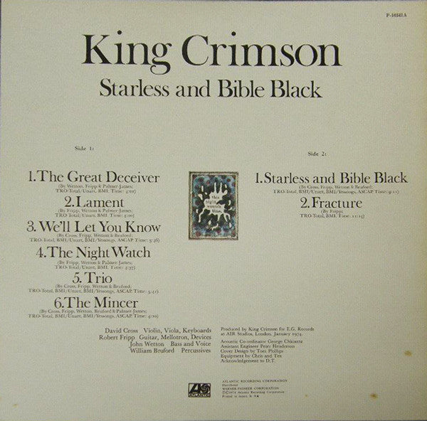 King Crimson - Starless And Bible Black (LP, Album, RE)