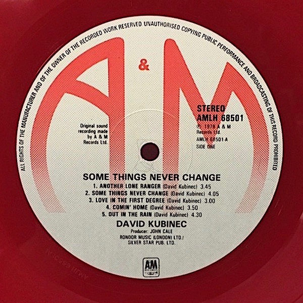 David Kubinec - Some Things Never Change (LP, Album, Red)