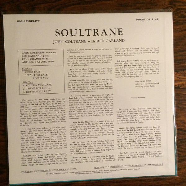 John Coltrane - Soultrane(LP, Album, Mono, Ltd, RE, 200)