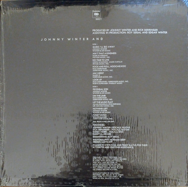 Johnny Winter And - Johnny Winter And (LP, Album, RE, San)