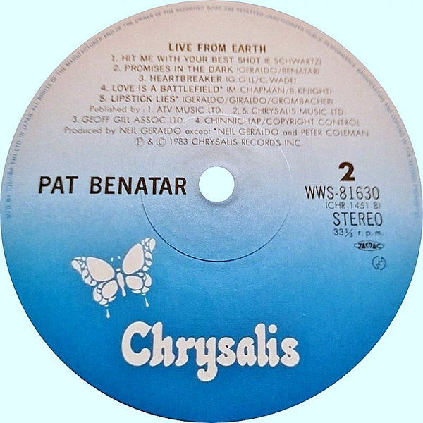 Pat Benatar - Live From Earth (LP, Album)