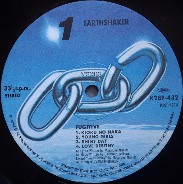Earthshaker = アースシェイカー* - Fugitive = フュージティヴ (LP, Album, Ini)