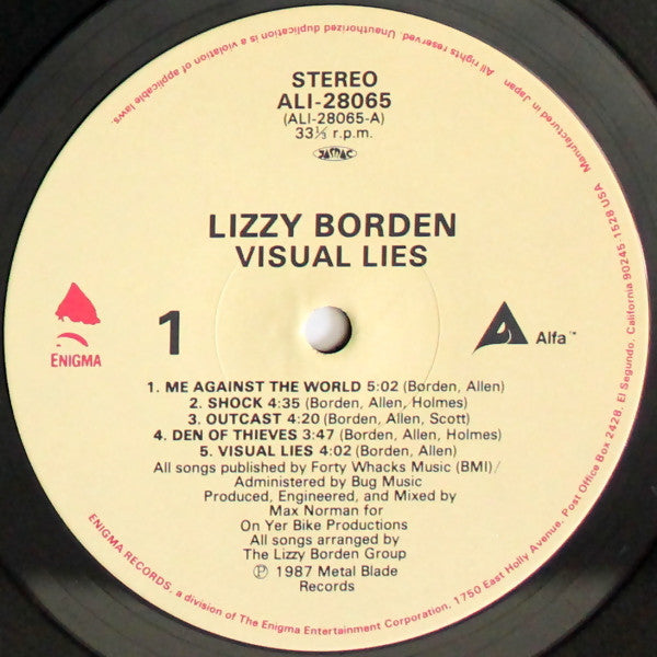 Lizzy Borden - Visual Lies (LP, Album)