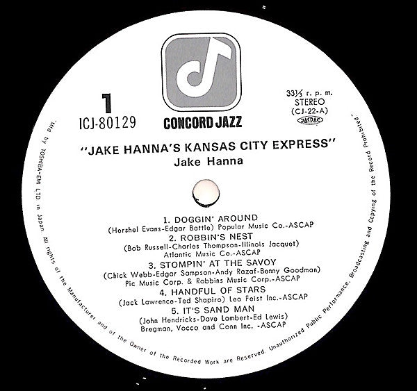 Jake Hanna - Jake Hanna's Kansas City Express (LP, Album)